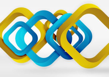 Işık geometrik şekiller kareler gri 3d uzay