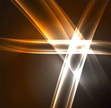 Enerji hatları, karanlıkta parlayan dalgalar vektör arka plan