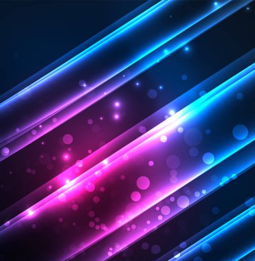 Enerji hatları, karanlıkta parlayan dalgalar vektör arka plan