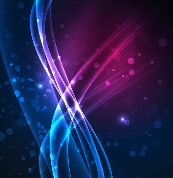 Enerji hatları, karanlıkta parlayan dalgalar vektör arka plan