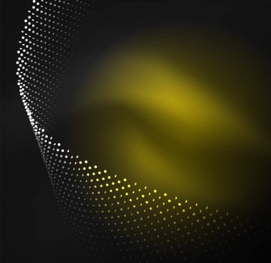 parlayan parçacıkların 3D ışıklı dalga