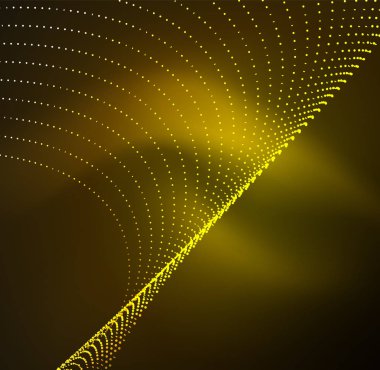 parlayan parçacıkların 3D ışıklı dalga