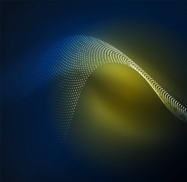 parlayan parçacıkların 3D ışıklı dalga