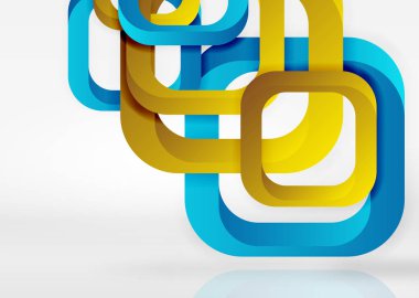 Işık geometrik şekiller kareler gri 3d uzay