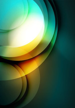 Dijital illüstrasyon, parlayan dalgalar ve daireler