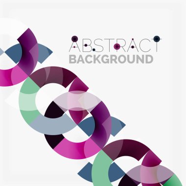 Modern geometrik desen tasarım gri arka plan üzerinde renkli halkalar