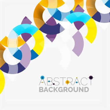 Modern geometrik desen tasarım gri arka plan üzerinde renkli halkalar