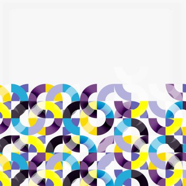 Modern geometrik desen tasarım gri arka plan üzerinde renkli halkalar