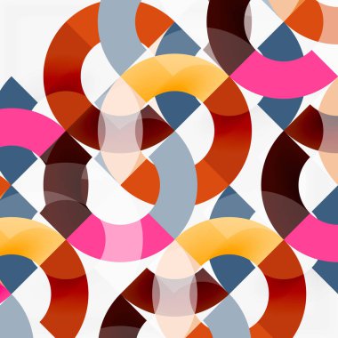 Modern geometrik desen tasarım gri arka plan üzerinde renkli halkalar