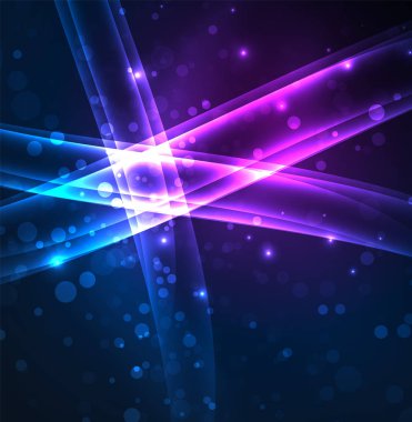 Enerji hatları, karanlıkta parlayan dalgalar vektör arka plan