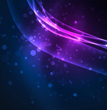 Enerji hatları, karanlıkta parlayan dalgalar vektör arka plan