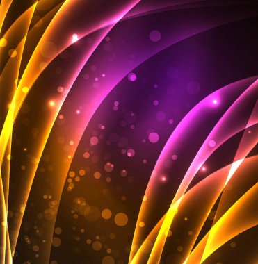 Enerji hatları, karanlıkta parlayan dalgalar vektör arka plan