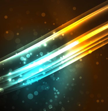 Enerji hatları, karanlıkta parlayan dalgalar vektör arka plan