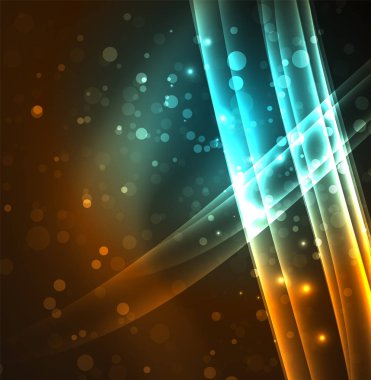 Enerji hatları, karanlıkta parlayan dalgalar vektör arka plan