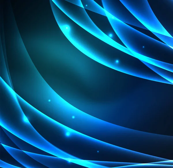 Enerji hatları, karanlıkta parlayan dalgalar vektör arka plan