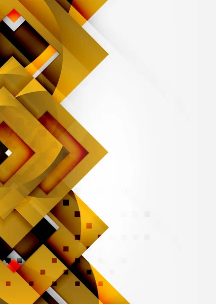 Quadrati oggetto geometrico in luce spazio 3d, sfondo astratto — Vettoriale Stock