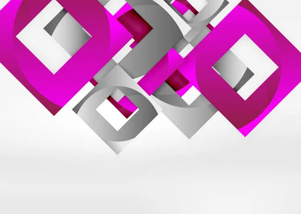 Quadrate geometrische Formen im hellgrauen 3D-Raum — Stockvektor