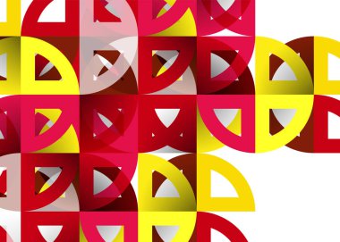 Kağıt daire kesim, mozaik mix geometrik desen tasarım