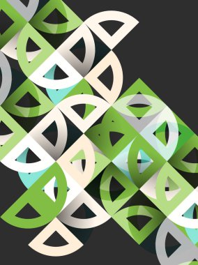 Kağıt daire kesim, mozaik mix geometrik desen tasarım