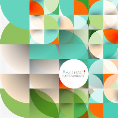 Kağıt daire kesim, mozaik mix geometrik desen tasarım