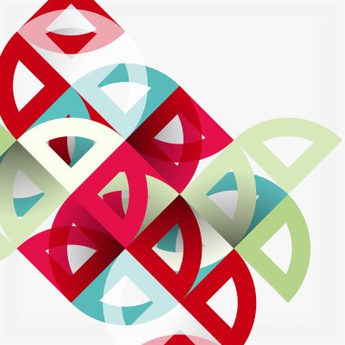 Kağıt daire kesim, mozaik mix geometrik desen tasarım