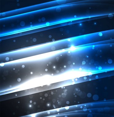 Enerji hatları, karanlıkta parlayan dalgalar vektör arka plan