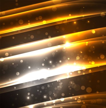 Enerji hatları, karanlıkta parlayan dalgalar vektör arka plan