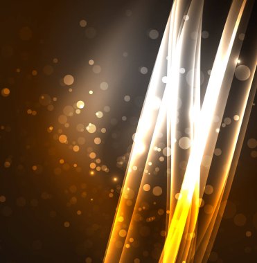 Enerji hatları, karanlıkta parlayan dalgalar vektör arka plan