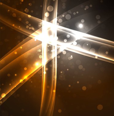 Enerji hatları, karanlıkta parlayan dalgalar vektör arka plan