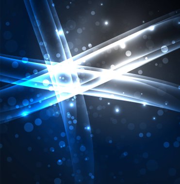 Enerji hatları, karanlıkta parlayan dalgalar vektör arka plan