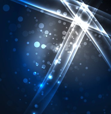 Enerji hatları, karanlıkta parlayan dalgalar vektör arka plan