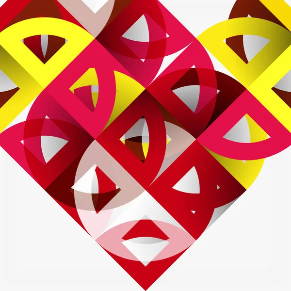 Kağıt daire kesim, mozaik mix geometrik desen tasarım — Stok Vektör