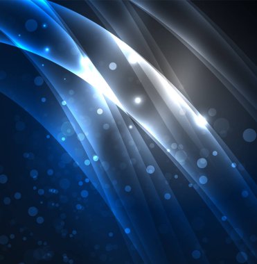 Enerji hatları, karanlıkta parlayan dalgalar vektör arka plan