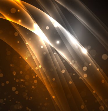 Enerji hatları, karanlıkta parlayan dalgalar vektör arka plan