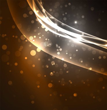 Enerji hatları, karanlıkta parlayan dalgalar vektör arka plan