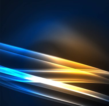 Enerji hatları, karanlıkta parlayan dalgalar vektör arka plan