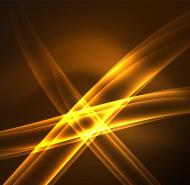 Enerji hatları, karanlıkta parlayan dalgalar vektör arka plan