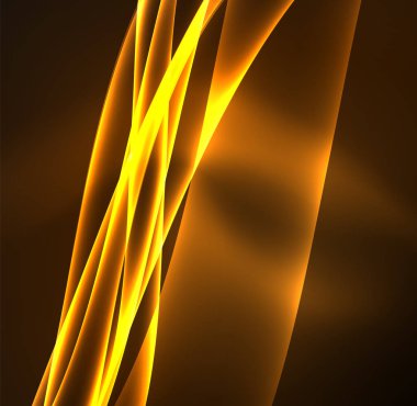 Enerji hatları, karanlıkta parlayan dalgalar vektör arka plan