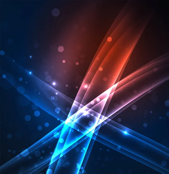 Enerji hatları, karanlıkta parlayan dalgalar vektör arka plan