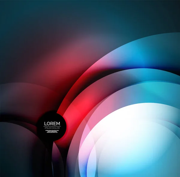 Digital illustration, glowing waves and circles — Stock Vector