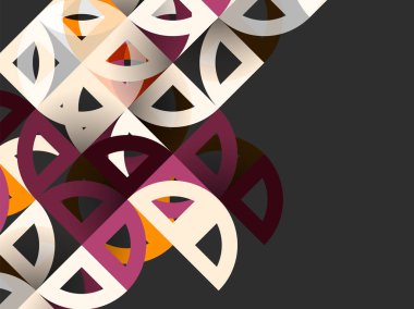 Kağıt daire kesim, mozaik mix geometrik desen tasarım