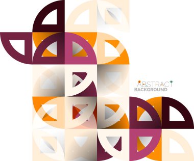 Kağıt daire kesim, mozaik mix geometrik desen tasarım