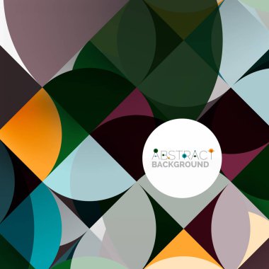 Kağıt daire kesim, mozaik mix geometrik desen tasarım