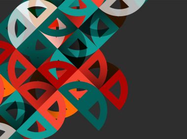 Kağıt daire kesim, mozaik mix geometrik desen tasarım