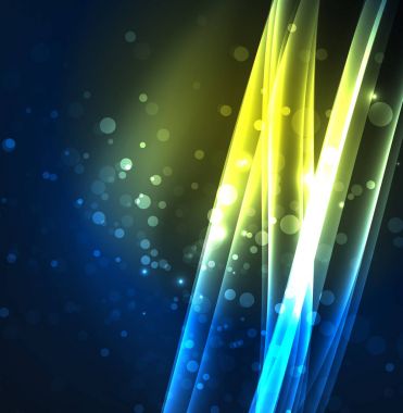 Enerji hatları, karanlıkta parlayan dalgalar vektör arka plan