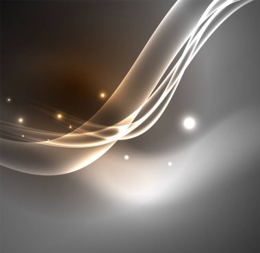 Enerji hatları, karanlıkta parlayan dalgalar vektör arka plan