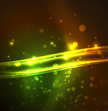 Enerji hatları, karanlıkta parlayan dalgalar vektör arka plan