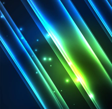 Enerji hatları, karanlıkta parlayan dalgalar vektör arka plan