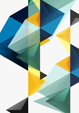 Üçgen düşük Poli vektör a4 boyutu geometrik soyut şablonu