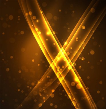 Enerji hatları, karanlıkta parlayan dalgalar vektör arka plan